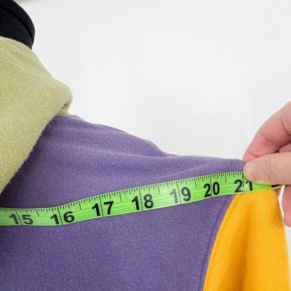 VINTAGE STYLE STUSSY MULTI COLOR BLOCK HOODIE WITH POCKET - Picture 13 of 16